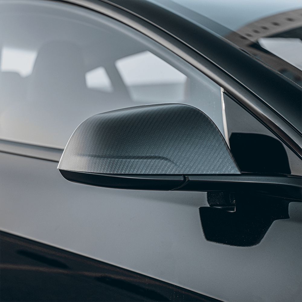 Carbon Fiber Side Mirror Caps for Tesla Model 3 Highland