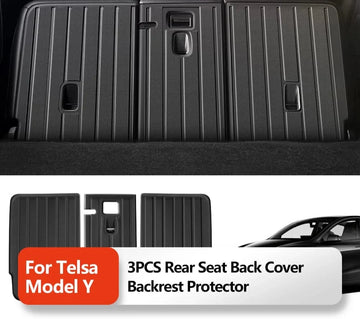 3PCS Rear Seat Back Cover Backrest Protector For Tesla Model Y 5-seats 2019-2023