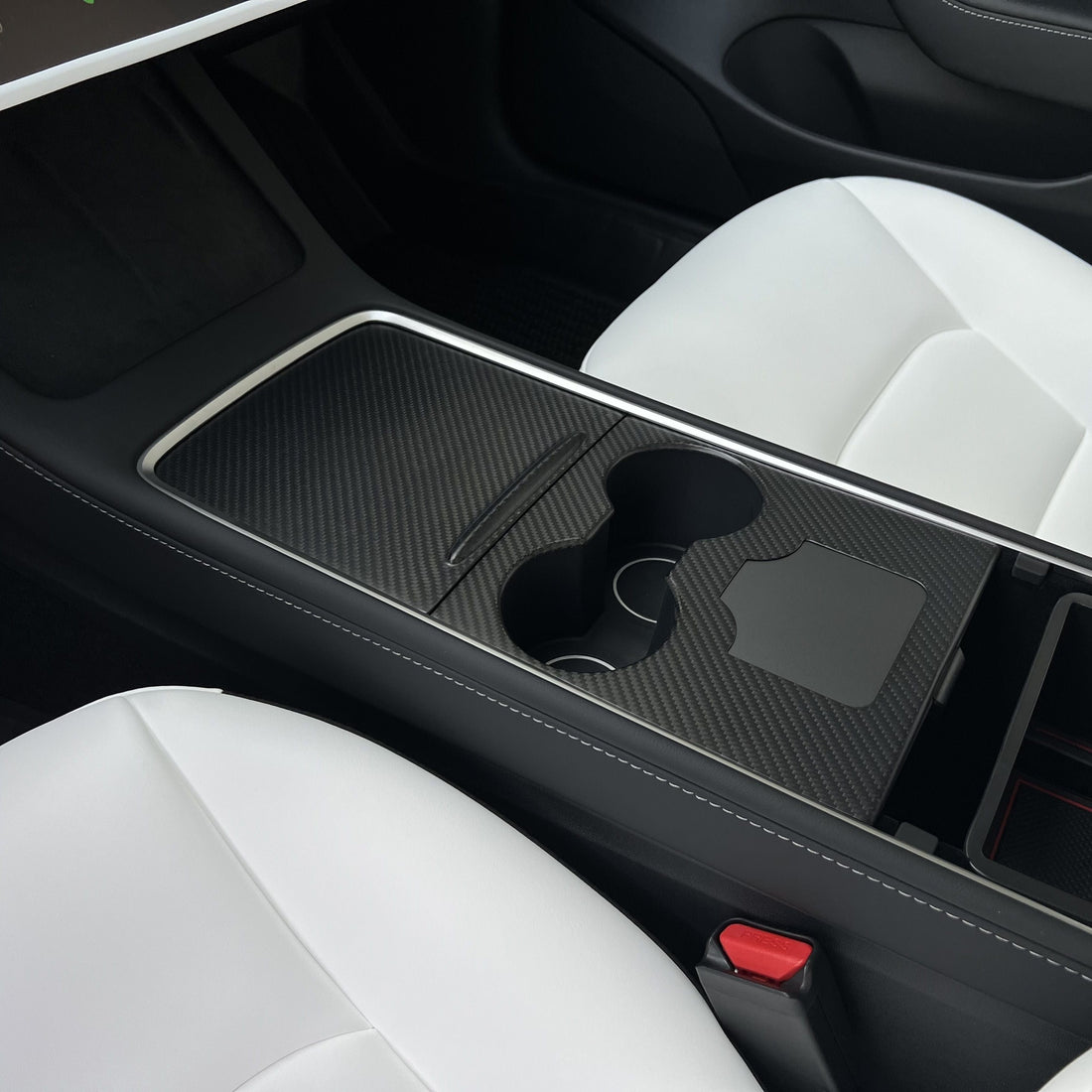 Tesla Model 3 / Y Center Console Wrap Cover  (Gen. 1 & 2 & 3) - Carbon Fiber Interior Mods